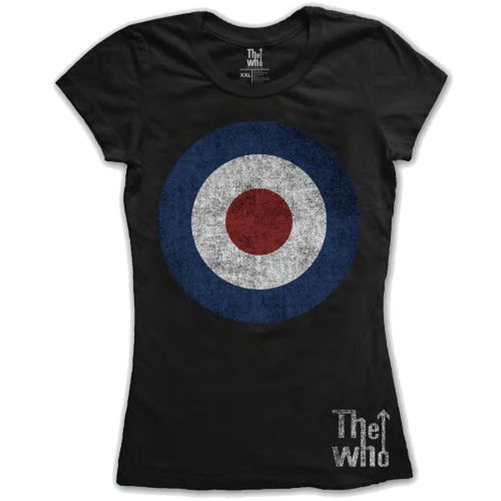 The Who - Target Distressed Dames Tshirt - Zwart